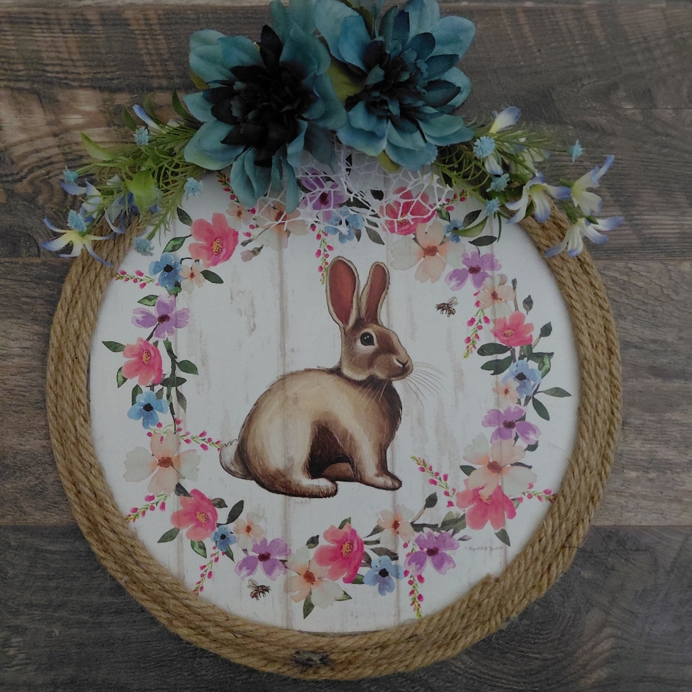 Floral Bunny Wall Decor - Picture 2 of 6